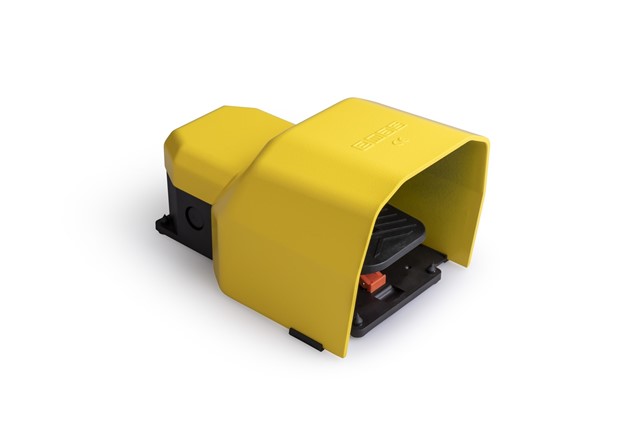 PDK Series Metal Protection 1NO+1NC Stay Put Single Yellow Plastic Foot Switch